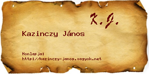 Kazinczy János névjegykártya
