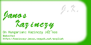 janos kazinczy business card